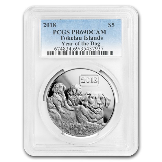 2018 Tokelau 1 oz Silver Lunar Year of the Dog PR-69 PCGS 2018 Tokelau 1 oz Silver Lunar Year of the Dog PR-69 PCGS