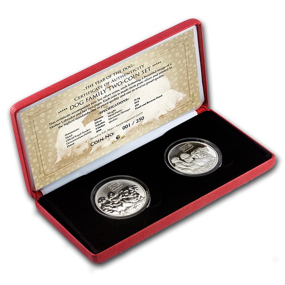 2018 Tokelau 2-Coin Silver Year of the Dog Proof/Reverse Proof 2018 Tokelau 2-Coin Silver Year of the Dog Proof/Reverse Proof