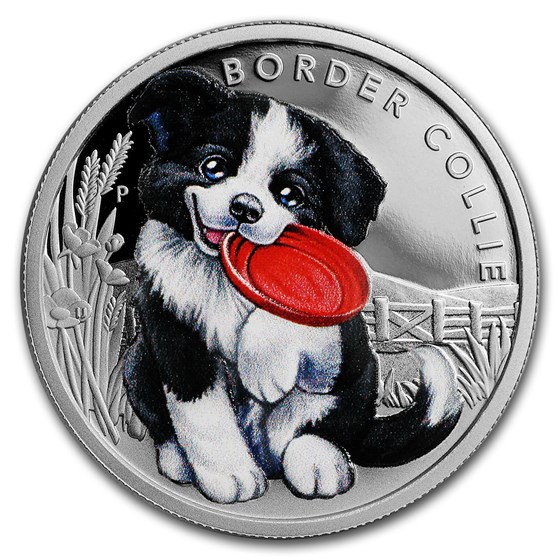 2018 Tuvalu 1/2 oz Silver Border Collie Proof 2018 Tuvalu 1/2 oz Silver Border Collie Proof