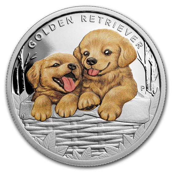 2018 Tuvalu 1/2 oz Silver Golden Retriever Proof 2018 Tuvalu 1/2 oz Silver Golden Retriever Proof