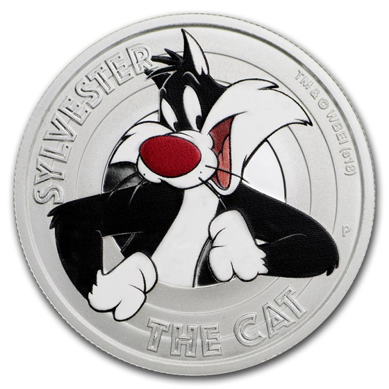 2018 Tuvalu 1/2 oz Silver Looney Tunes Sylvester Proof 2018 Tuvalu 1/2 oz Silver Looney Tunes Sylvester Proof