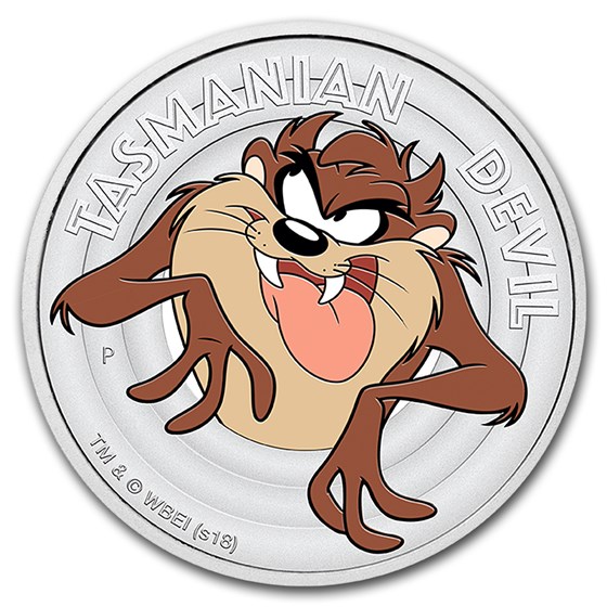 2018 Tuvalu 1/2 oz Silver Looney Tunes Tasmanian Devil Proof 2018 Tuvalu 1/2 oz Silver Looney Tunes Tasmanian Devil Proof