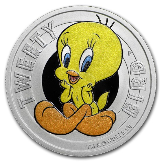 2018 Tuvalu 1/2 oz Silver Looney Tunes Tweety Bird Proof 2018 Tuvalu 1/2 oz Silver Looney Tunes Tweety Bird Proof