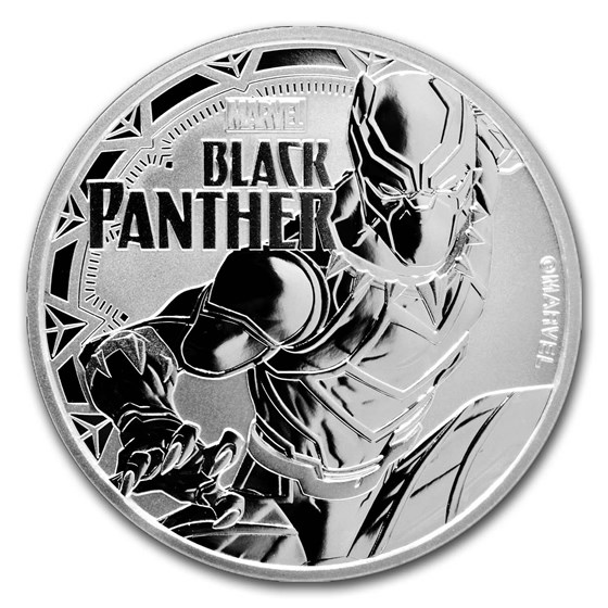 2018 Tuvalu 1 oz Silver $1 Marvel Series: Black Panther BU