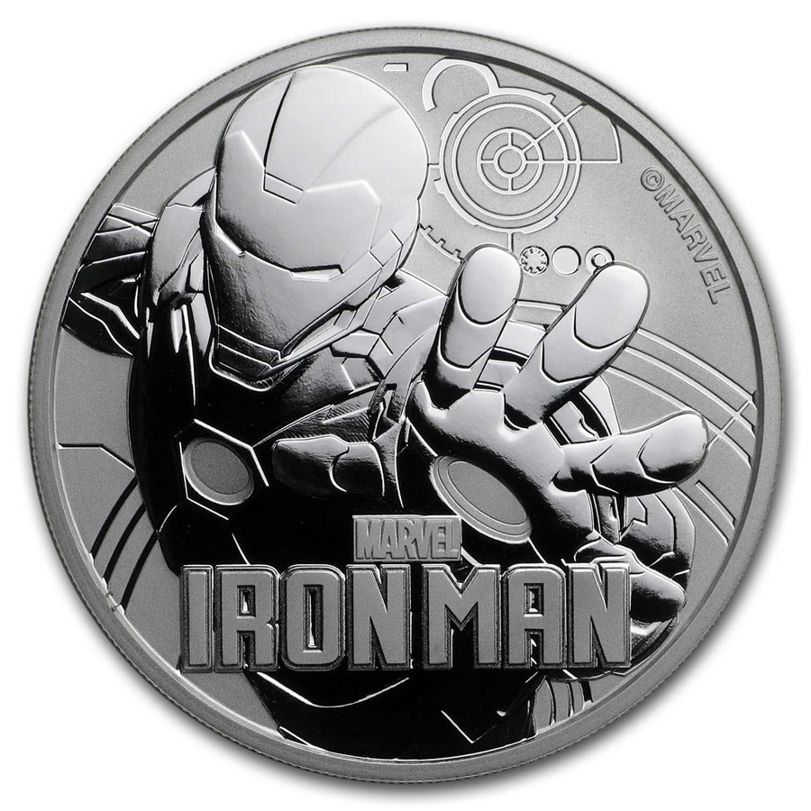 2018 Tuvalu 1 oz Silver $1 Marvel Series Iron Man BU