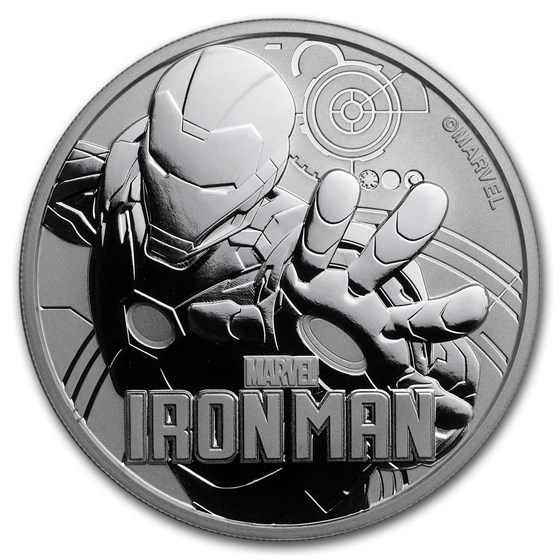 2018 Tuvalu 1 oz Silver $1 Marvel Series Iron Man BU 2018 Tuvalu 1 oz Silver $1 Marvel Series Iron Man BU