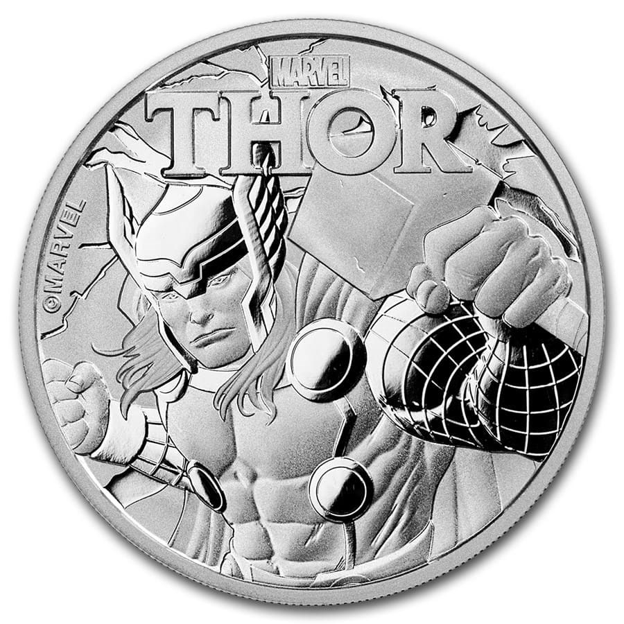 2018 Tuvalu 1 oz Silver $1 Marvel Series THOR™ BU