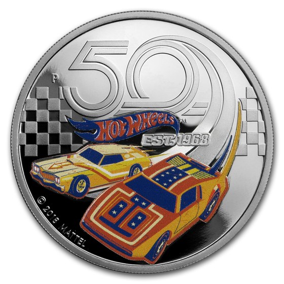 2018 Tuvalu 1 oz Silver 50th Anniversary of Hot Wheels Proof 2018 Tuvalu 1 oz Silver 50th Anniversary of Hot Wheels Proof