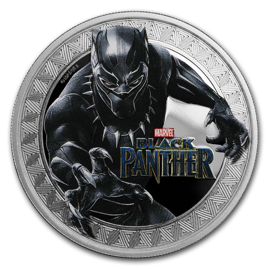 2018 Tuvalu 1 oz Silver Black Panther Proof