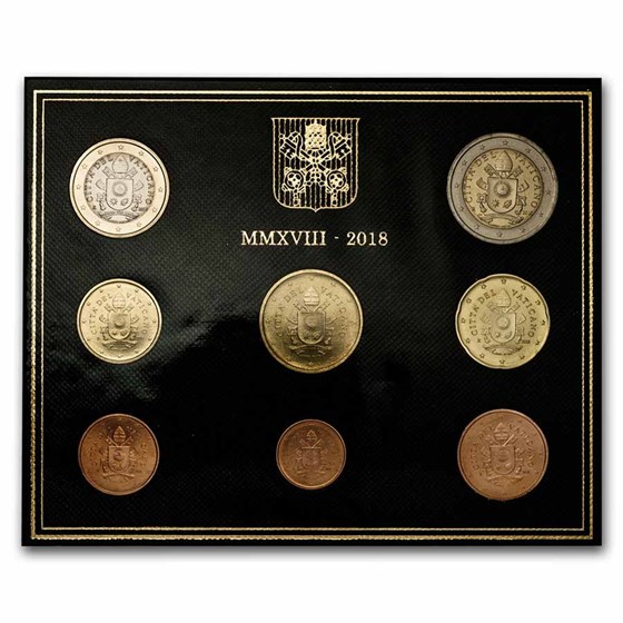2018 Vatican City 1 Cent-2 Euro 8-Coin Euro Set BU 2018 Vatican City 1 Cent-2 Euro 8-Coin Euro Set BU