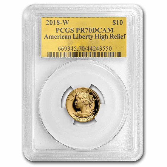 2018-W 1/10 oz American Liberty Gold PR-70 DCAM PCGS 2018-W 1/10 oz American Liberty Gold PR-70 DCAM PCGS