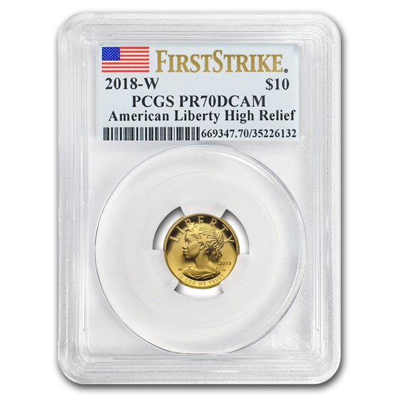 2018-W 1/10 oz American Liberty Gold Proof PR-70 PCGS (FS®) 2018-W 1/10 oz American Liberty Gold Proof PR-70 PCGS (FS®)