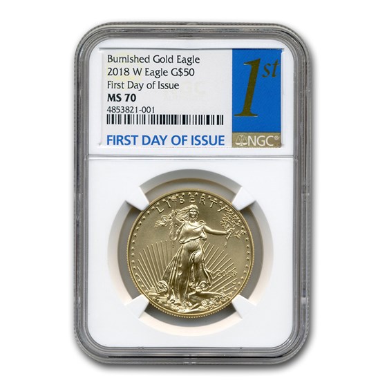 2018-W 1 oz Burnished Gold Eagle MS-70 NGC (First Day of Issue) 2018-W 1 oz Burnished Gold Eagle MS-70 NGC (First Day of Issue)