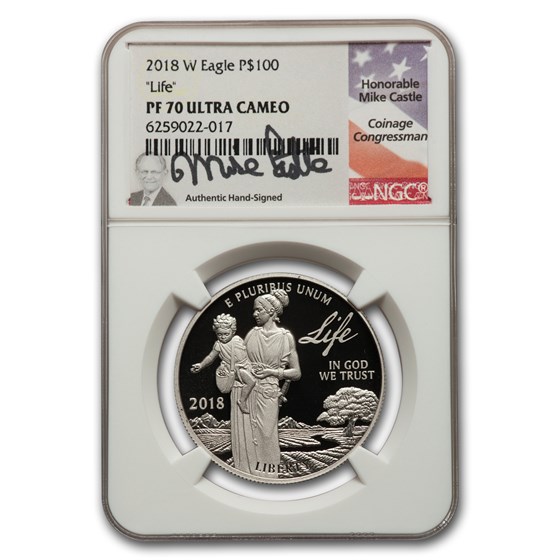 2018-W 1 oz Platinum American Eagle PF-70 NGC (Castle) 2018-W 1 oz Platinum American Eagle PF-70 NGC (Castle)