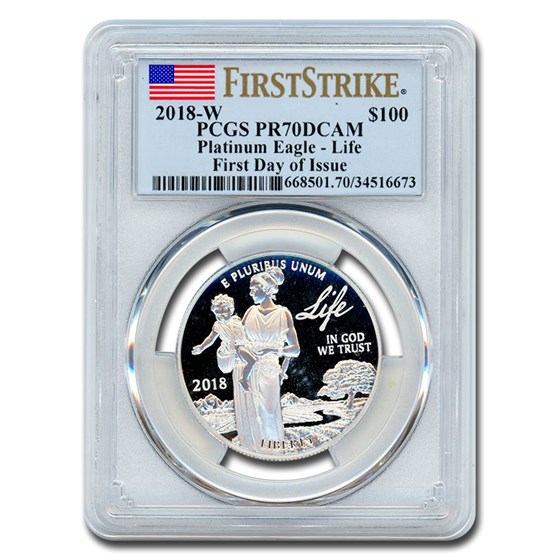 2018-W 1 oz Proof American Platinum Eagle PR-70 PCGS (First Day) 2018-W 1 oz Proof American Platinum Eagle PR-70 PCGS (First Day)