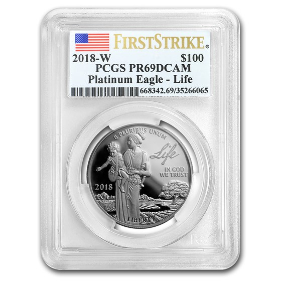 2018-W 1 oz Proof Platinum Eagle PR-69 DCAM PCGS (FirstStrike®) 2018-W 1 oz Proof Platinum Eagle PR-69 DCAM PCGS (FirstStrike®)