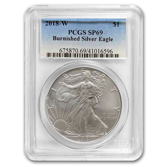 2018-W Burnished American Silver Eagle SP-69 PCGS 2018-W Burnished American Silver Eagle SP-69 PCGS