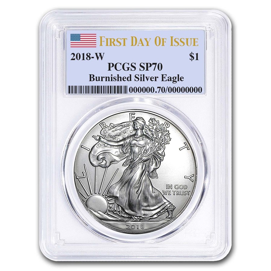 2018-W Burnished American Silver Eagle SP-70 PCGS (First Day)