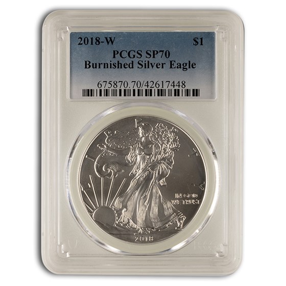 2018-W Burnished American Silver Eagle SP-70 PCGS 2018-W Burnished American Silver Eagle SP-70 PCGS