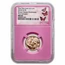 2018-W Gold $5 Breast Cancer Awareness MS-69 NGC (FR)