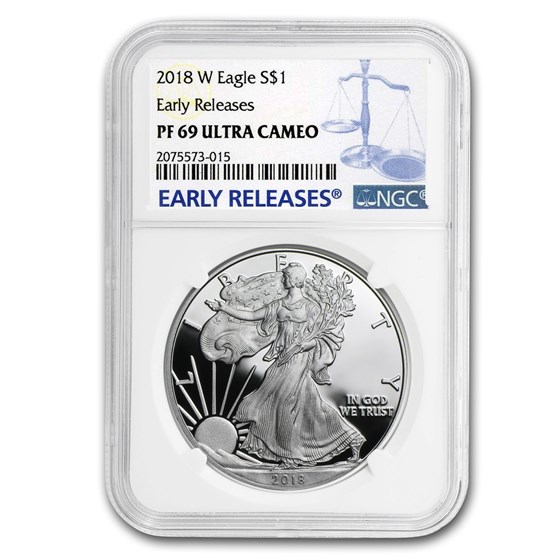 2018-W Proof American Silver Eagle PF-69 NGC (Early Releases) 2018-W Proof American Silver Eagle PF-69 NGC (Early Releases)