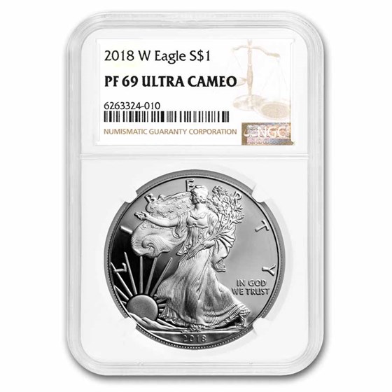 2018-W Proof American Silver Eagle PF-69 NGC 2018-W Proof American Silver Eagle PF-69 NGC