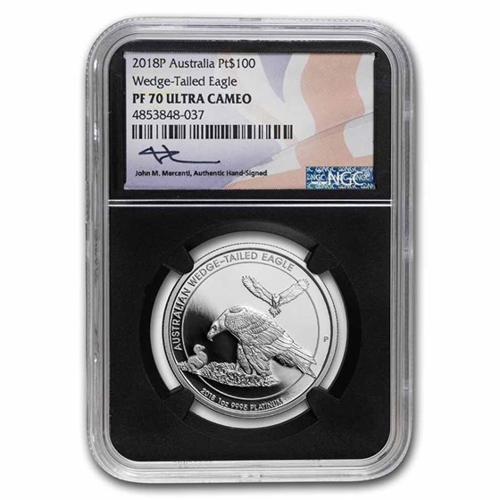 2018P Australia 1 oz Platinum Wedge Tailed Eagle PF-70 UC NGC 2018P Australia 1 oz Platinum Wedge Tailed Eagle PF-70 UC NGC