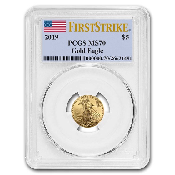 2019 1/10 oz American Gold Eagle MS-70 PCGS (FirstStrike®) 2019 1/10 oz American Gold Eagle MS-70 PCGS (FirstStrike®)