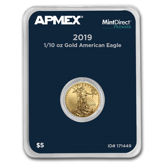2019 1/10 oz Gold American Eagle (MintDirect® Premier Single) 2019 1/10 oz Gold American Eagle (MintDirect® Premier Single)