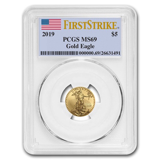 2019 1/10 oz Gold American Eagle MS-69 PCGS (FirstStrike®) 2019 1/10 oz Gold American Eagle MS-69 PCGS (FirstStrike®)