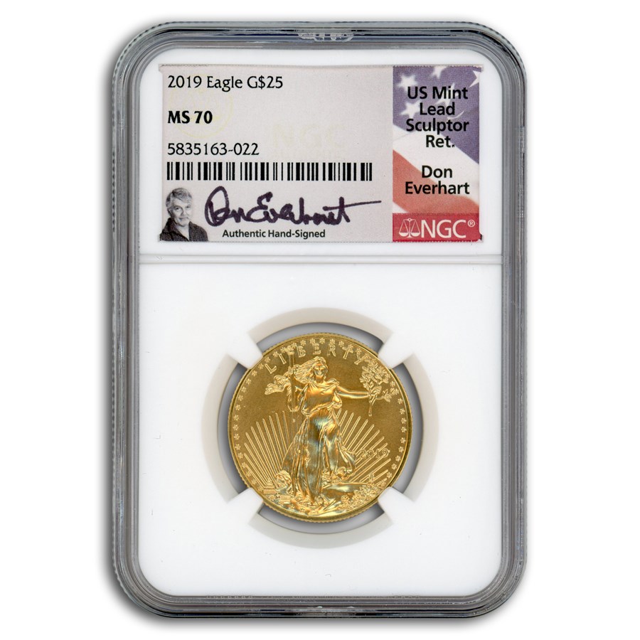 2019 1/2 oz American Gold Eagle MS-70 NGC (Everhart)