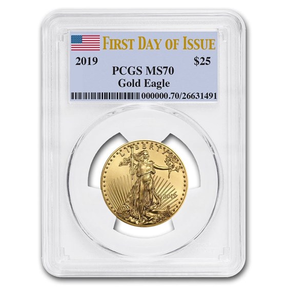 2019 1/2 oz Gold American Eagle MS-70 PCGS (First Day of Issue) 2019 1/2 oz Gold American Eagle MS-70 PCGS (First Day of Issue)