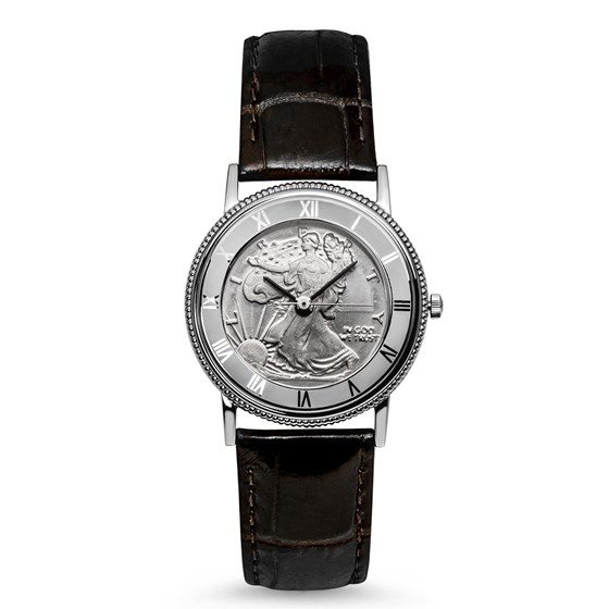 2019 1/2 oz Silver Half Dollar Walking Liberty Leather Band Watch 2019 1/2 oz Silver Half Dollar Walking Liberty Leather Band Watch