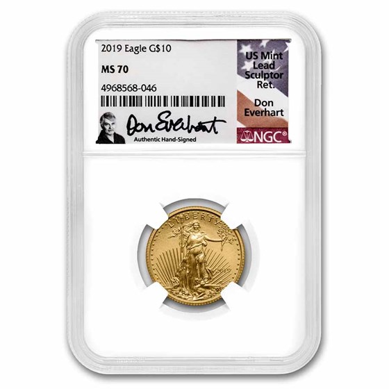 2019 1/4 oz American Gold Eagle MS-70 NGC (Don Everhart Signed) 2019 1/4 oz American Gold Eagle MS-70 NGC (Don Everhart Signed)
