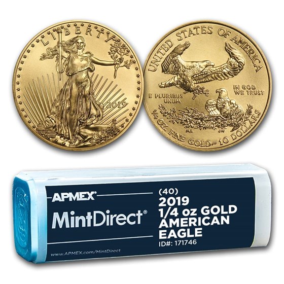 2019 1/4 oz Gold American Eagle (40-Coin MintDirect® Tube) 2019 1/4 oz Gold American Eagle (40-Coin MintDirect® Tube)
