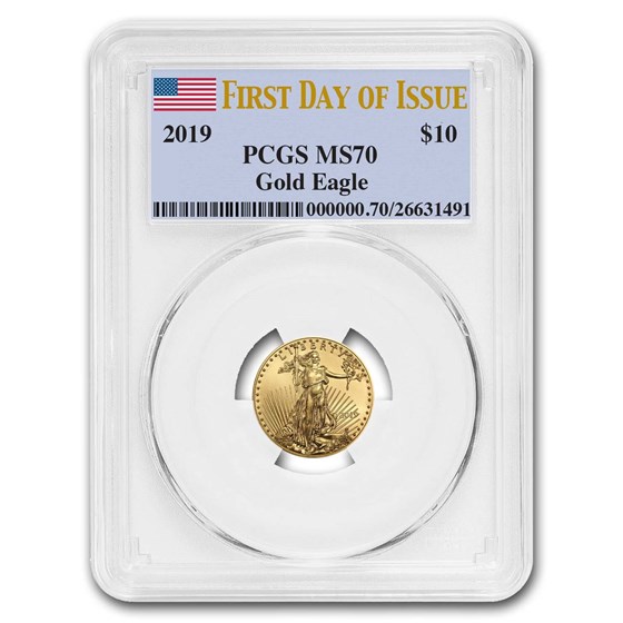 2019 1/4 oz Gold American Eagle MS-70 PCGS (First Day of Issue) 2019 1/4 oz Gold American Eagle MS-70 PCGS (First Day of Issue)