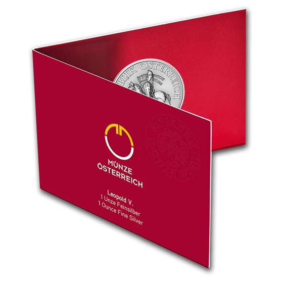 2019 1 oz Ag 825th Anniv of the Austrian Mint Leopold (In Card) 2019 1 oz Ag 825th Anniv of the Austrian Mint Leopold (In Card)