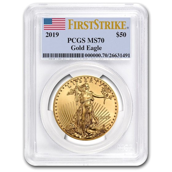 2019 1 oz American Gold Eagle MS-70 PCGS (FirstStrike®) 2019 1 oz American Gold Eagle MS-70 PCGS (FirstStrike®)