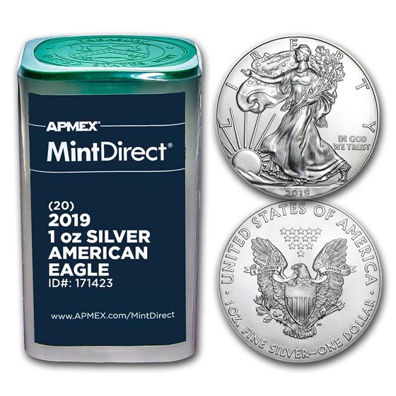 2019 1 oz American Silver Eagles (20-Coin MintDirect® Tube) 2019 1 oz American Silver Eagles (20-Coin MintDirect® Tube)