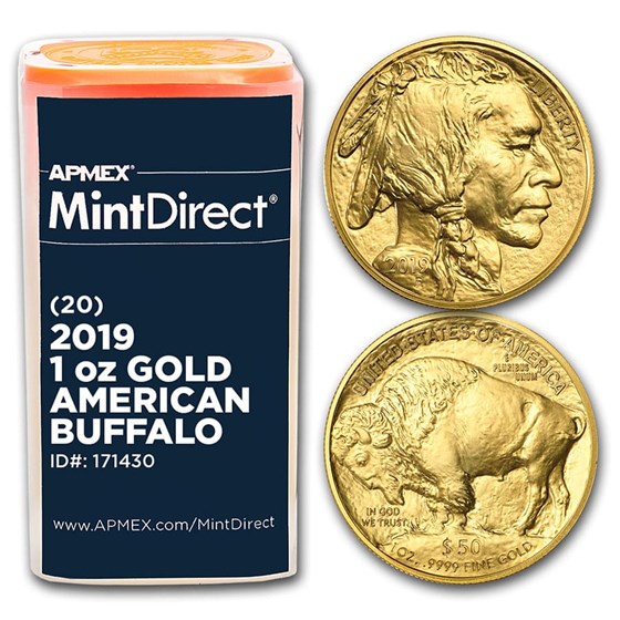 2019 1 oz Gold American Buffalo (20-Coin MintDirect® Tube)