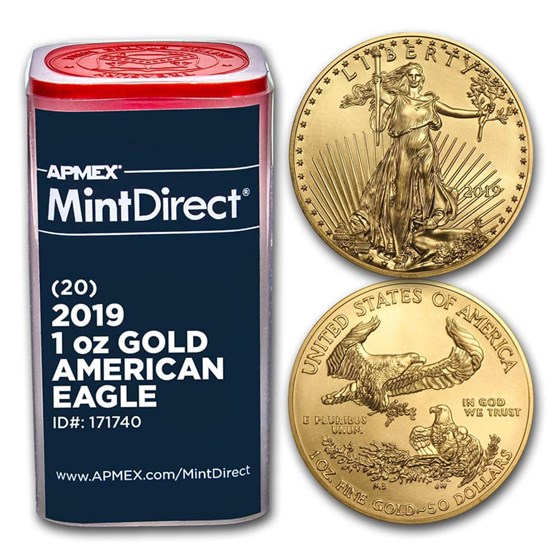 2019 1 oz Gold American Eagle (20-Coin MintDirect® Tube) 2019 1 oz Gold American Eagle (20-Coin MintDirect® Tube)
