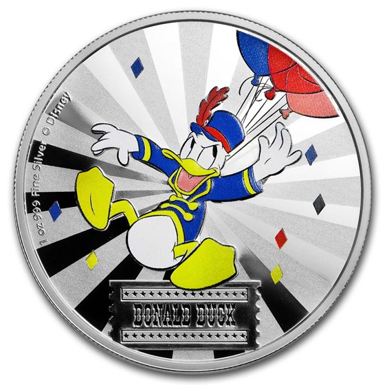 2019 1 oz Silver $2 Disney Carnival Collection: Donald Duck 2019 1 oz Silver $2 Disney Carnival Collection: Donald Duck