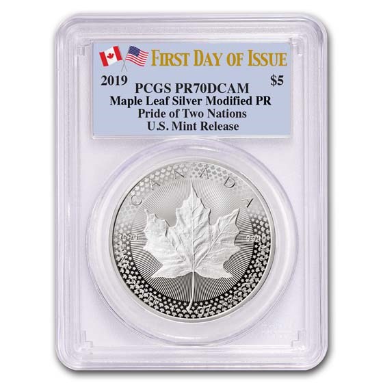 2019 1 oz Silver Maple Leaf Modified Proof PR-70 PCGS (First Day)