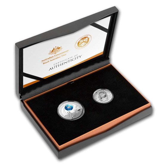 Buy 2019 2-Coin Domed Apollo 11 Moon Landing 50th Anniv US/RAM Set | APMEX