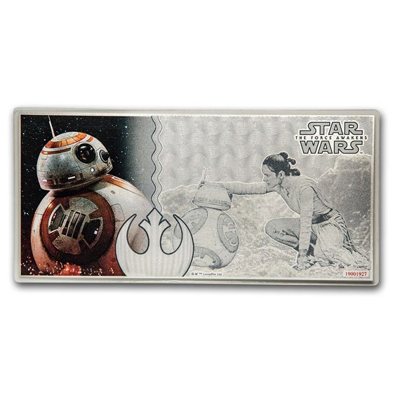 2019 5 g Silver $1 Note Star Wars The Force Awakens: BB-8 2019 5 g Silver $1 Note Star Wars The Force Awakens: BB-8