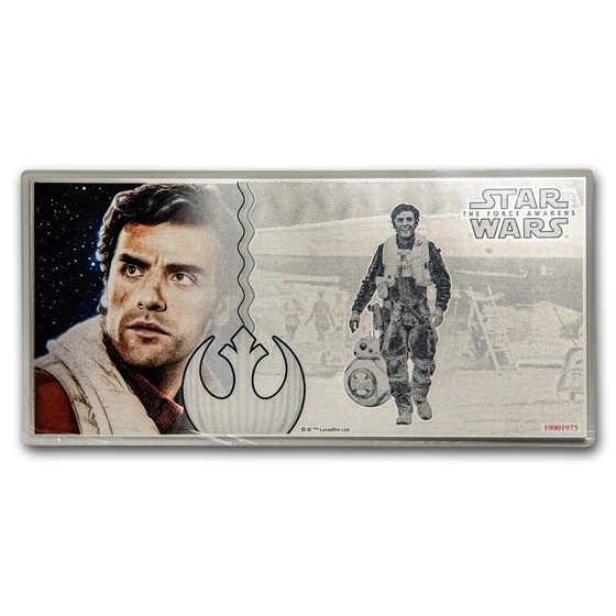 2019 5 g Silver $1 Note Star Wars The Force Awakens: Poe Dameron 2019 5 g Silver $1 Note Star Wars The Force Awakens: Poe Dameron
