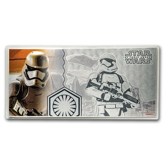 2019 5 g Silver $1 Note Star Wars The Force Awakens: Stormtrooper 2019 5 g Silver $1 Note Star Wars The Force Awakens: Stormtrooper