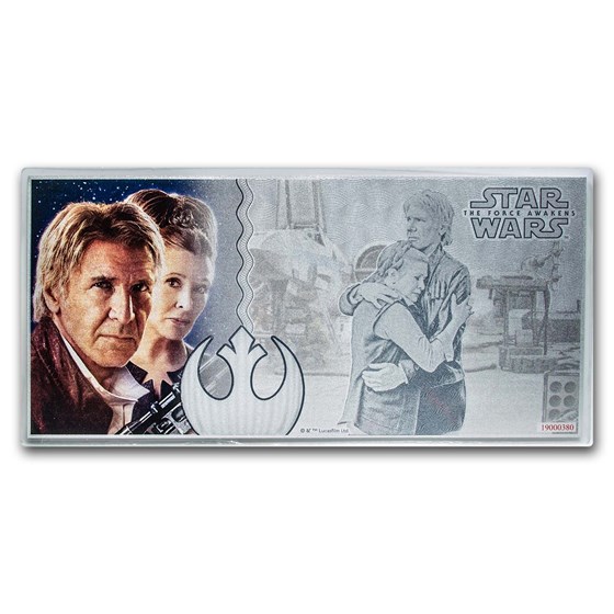 2019 5 gr Silver $1 Note Star Wars The Force Awakens: Han & Leia 2019 5 gr Silver $1 Note Star Wars The Force Awakens: Han & Leia