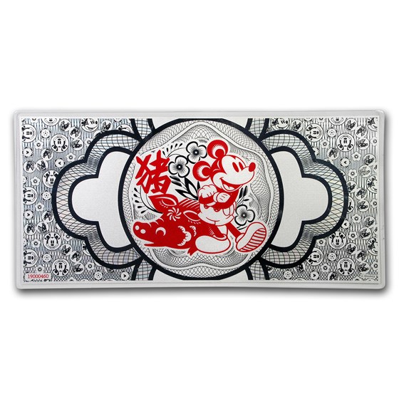2019 5 gram Silver $1 Disney Lunar Year of the Pig Foil Note 2019 5 gram Silver $1 Disney Lunar Year of the Pig Foil Note