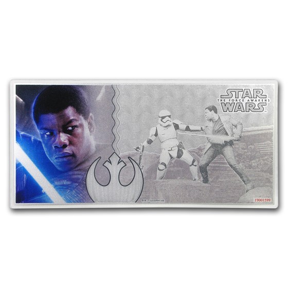 2019 5 gram Silver $1 Note Star Wars The Force Awakens: Finn 2019 5 gram Silver $1 Note Star Wars The Force Awakens: Finn